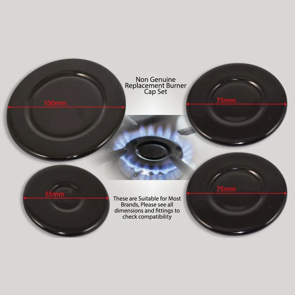 4Pcs Cooker Hob Gas Burner Cap 55mm 75mm 100mm For SABAF Gas Stove Burners Crown Flame Cap Kitchen Accessories