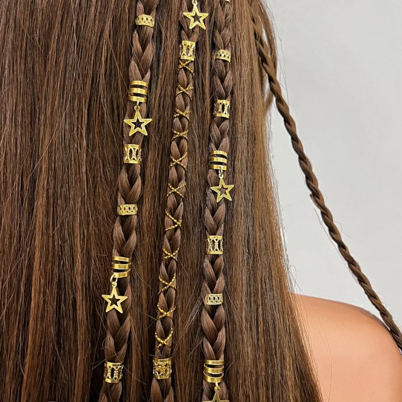 Dread Locks Hair Braiding DIY Hair Ring Beads 36Pcs Star Decor Clips Hair Braid Rings Wig Accessories Decoration Accessories New