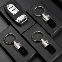 Luxury Men Women Leather/Metal Key Chain Fashion Keychain Key Ring Holder For Audi RS A4 B8 B6 B7 B9 A3 8P 8V 8L A6 C7 C6 C5 A5