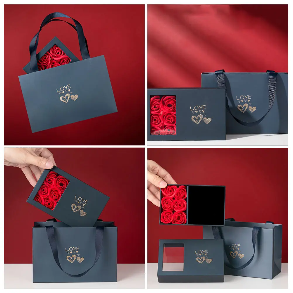 

Floral Decorative Boxes Durable Storage Jewelry Necklace Ring Earrings Gifts Shop Packing Premium Material Practical Use Simple