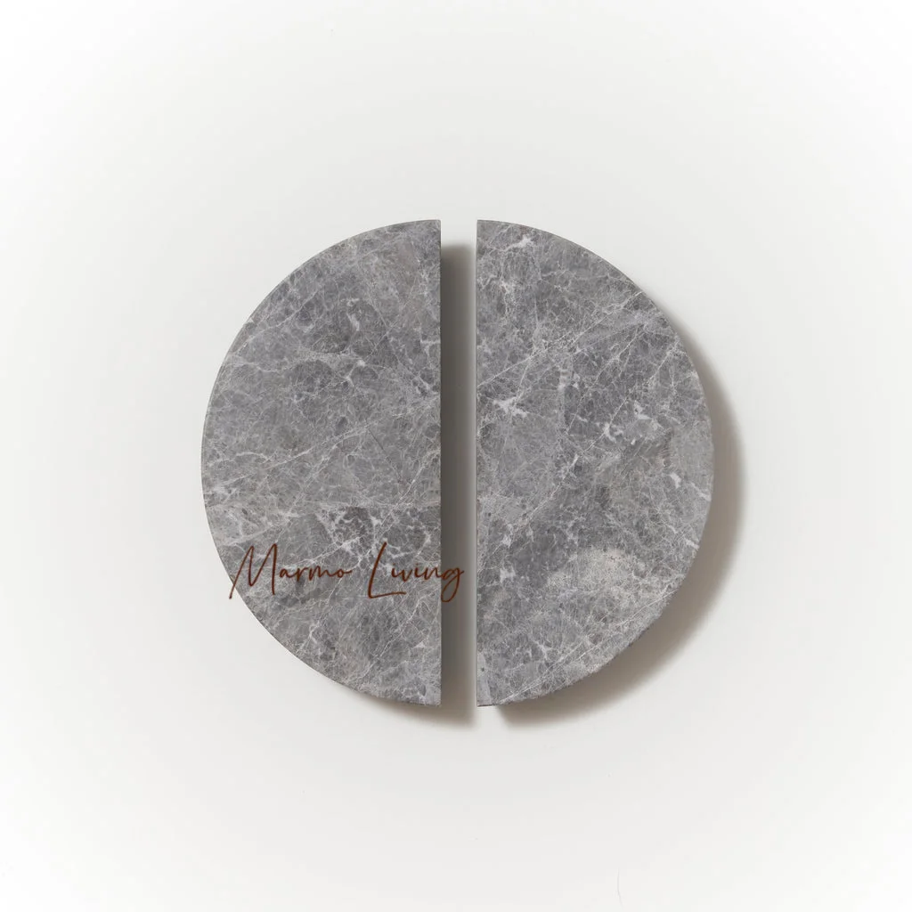 100% Real Stone Handle Grey Marble Cabinet Door Handle Modern Light Luxury Wardrobe Decorative Drawer Pull Marble Entrance Pull