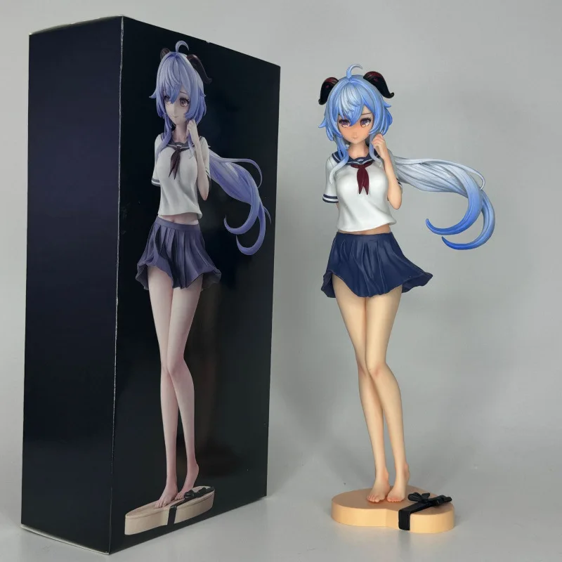 

Anime Figure Ganyu Figures School Uniform Ganyu Kawaii Girl Figurine Pvc Statue Model Doll Room Ornament Collection Toy
