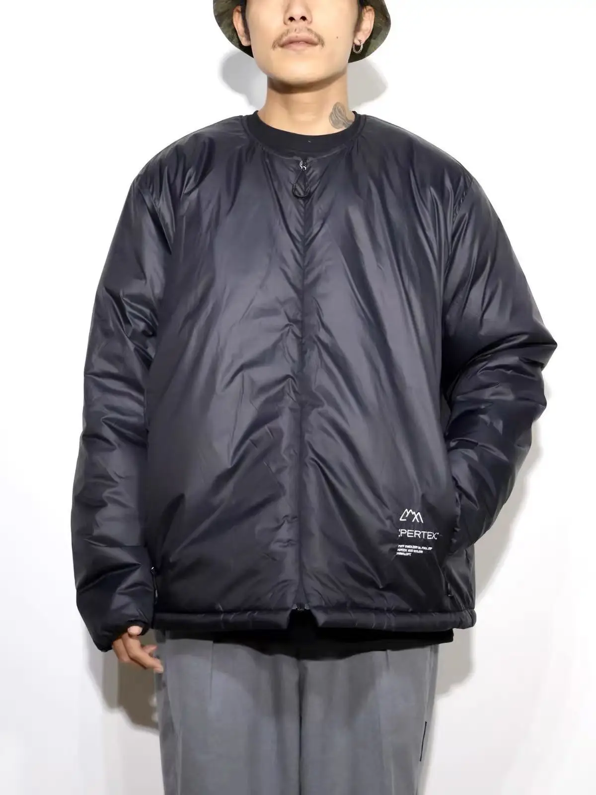 Ultra-Light Windproof Outdoor Cotton Jacket Men's Women's Loose Fit Large Size CMF Trendy Japanese Style V-Neck Regular Length