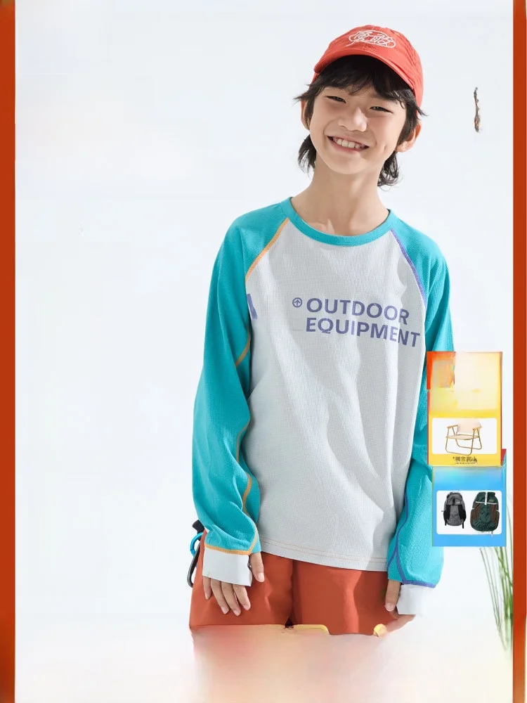 Mipo Kids Long Sleeve T-Shirt Quick Dry Lightweight Breathable Shoulder Insert Design for Boys And Girls Easy to Clean Autumn...