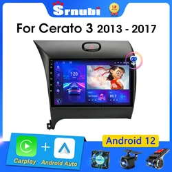 Srnubi android 12 carplay rádio do carro para kia k3 cerato 3 forte 2013 - 2017 reprodutor multimídia navegação gps 2 din ips estéreo dvd