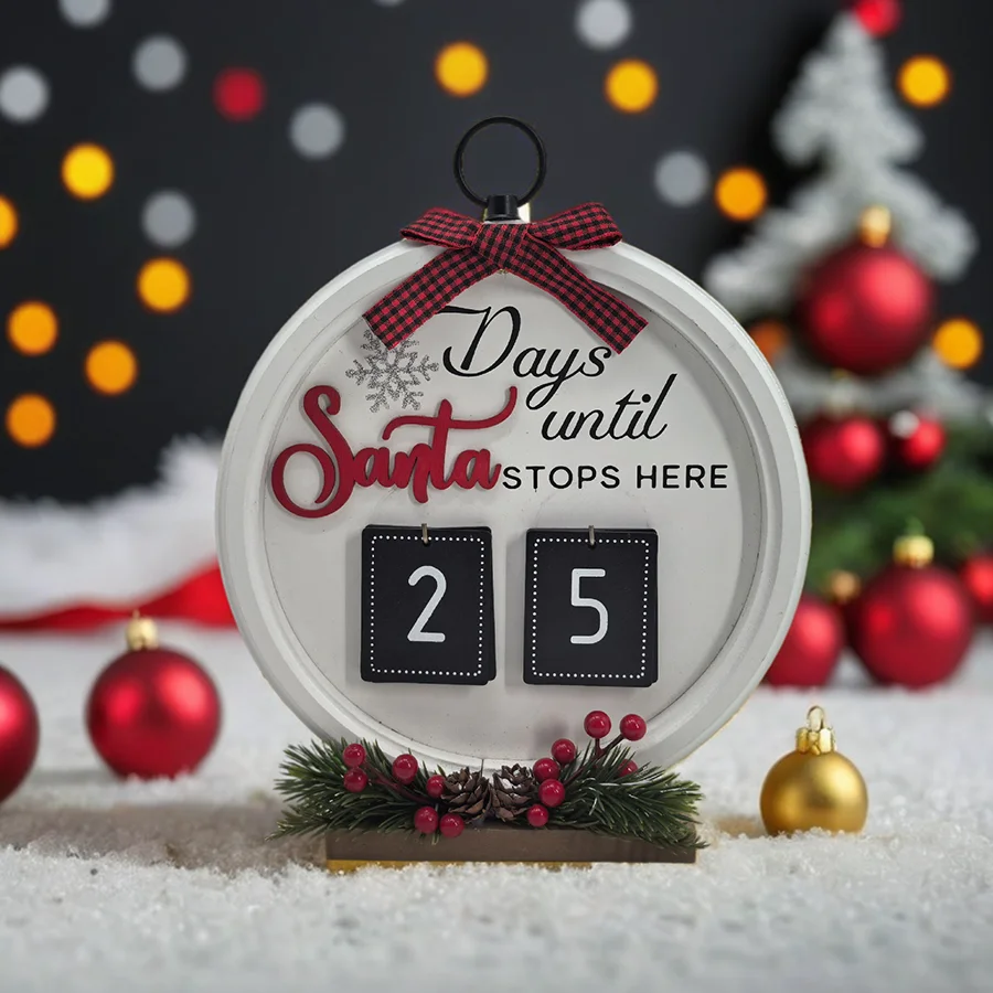 Personalized Hanging Countdown Calendar, American Style Wooden Crafts, Circular Ornament, New, 1Pc
