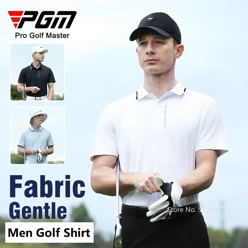 2024PGM Summer Golf Tops Men Higher Quality Short Sleeves Sports T-Shirts Breathable Mesh Golf Clothing Polo Shirt M-XXL