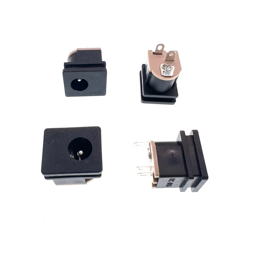100PCS Power Socket 015 Jack 5.5x2.5mm/5.5x2.1mm Square Panel Mounting Socket Connector