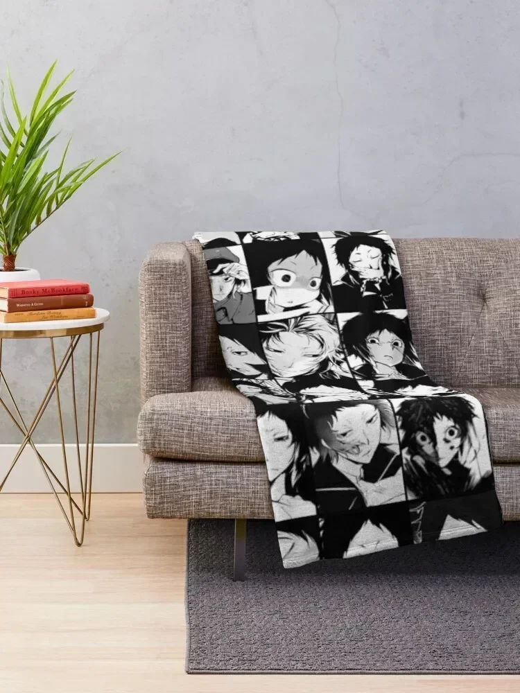 Akutagawa Ryunosuke- collage black and white version Throw Blanket Sofas Single Kid'S Flannels Blankets