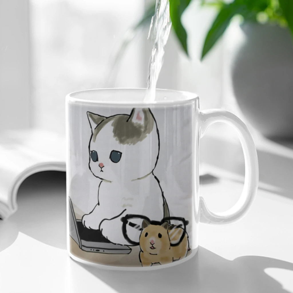 Cute-and-funny-cat-hamster-Coffee Mug 11oz Fun Ceramic Coffee Tea Cocoa Cup Handle Tea Drink Cup