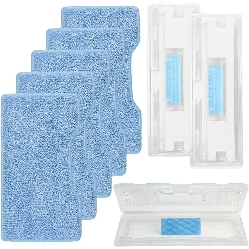 

DT19-Reusable Pad Refills For Shark Vacmop- 5 Replacement Pads And 3 Dirt Chamber Units, Spray Mop Vacuum Compatible Parts