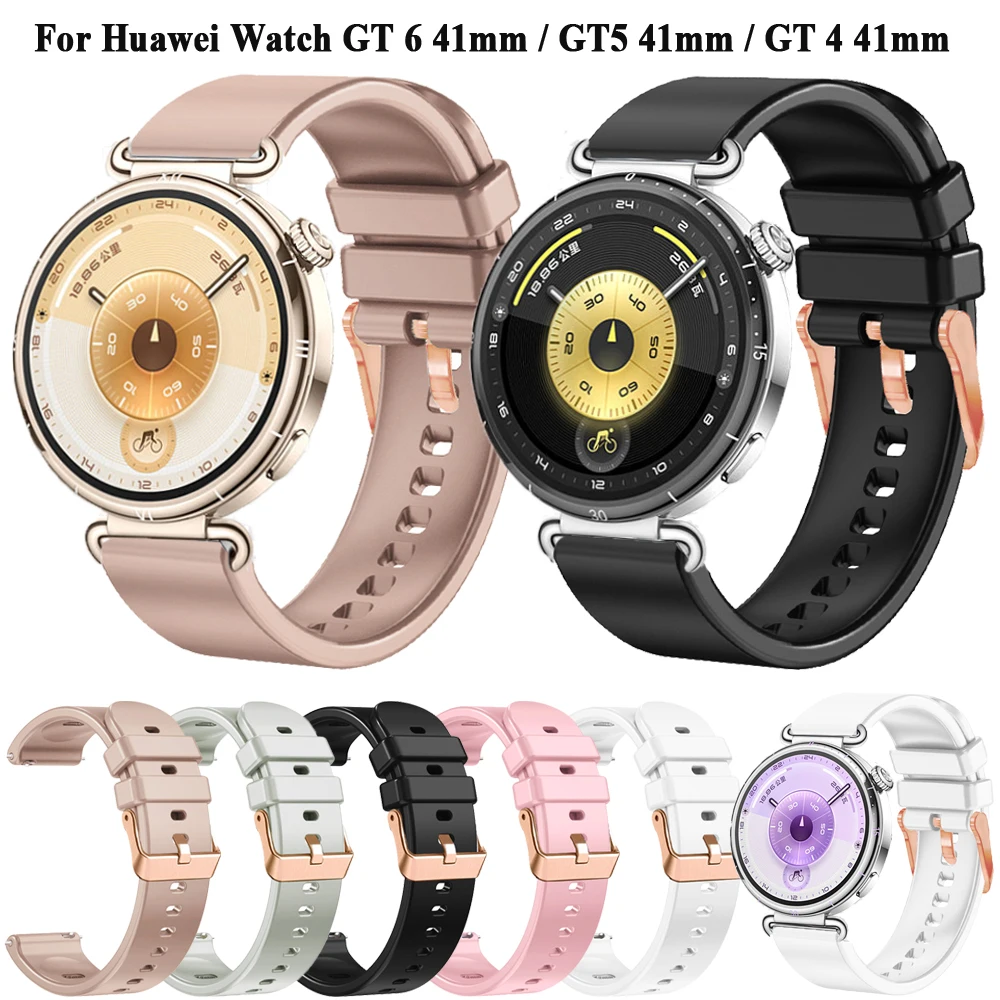 Силиконовый ремешок 18 мм для HUAWEI WATCH GT6 GT 5 GT4 41MM/GT5 Pro Сменный браслет для Garmin Venu 2S 3S 4S 41MM Браслет