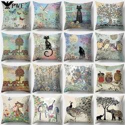 40/45/50cm Oil Painting Butterfly Cat Animals Design Pillowcase Nordic Home Decorative Pillow Cover Car Sofa Cushion Cover