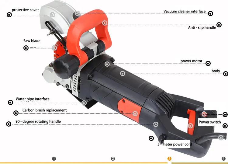 Portable Concrete Brick Electric Wall Groove Saw Notching Machine Wall Chaser Cutting Machine