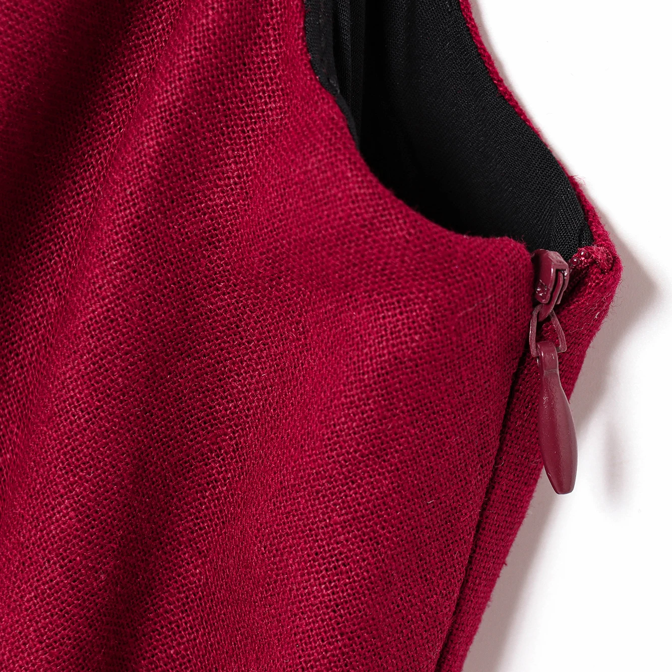 JNLEAOG primavera nueva mujer Sle mezcla de lino plisado Midi Dr Ele Color puro cintura una fibra de poliéster verano Mujer...