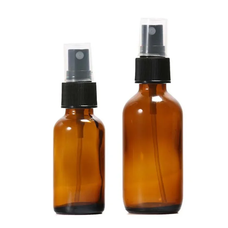 女性用香水スプレーボトルセット,化粧品容器,詰め替え可能なトラベルボトル,琥珀色のガラス,30ml, 60ml, 6個