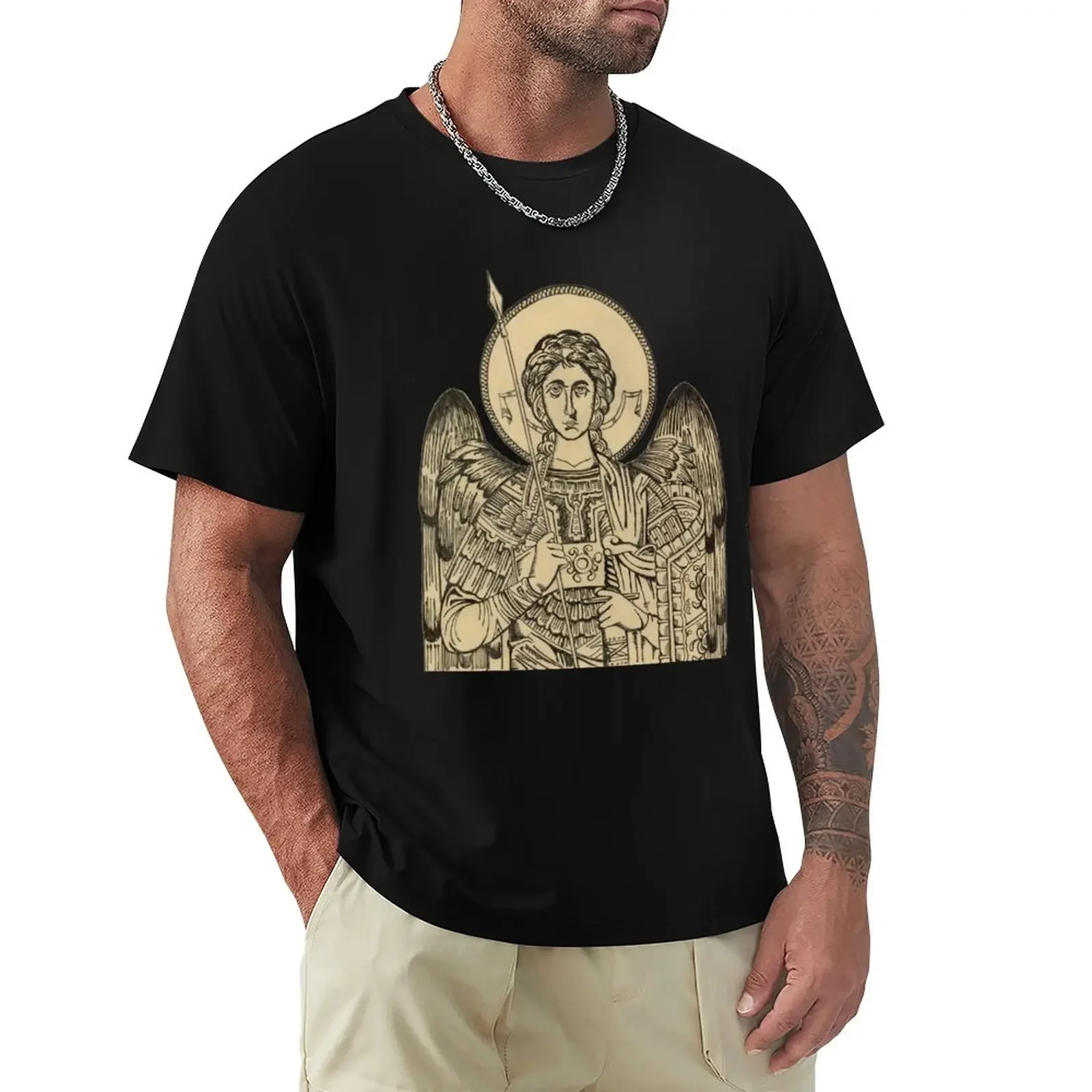 

Archangel Michael T-Shirt sweat quick drying plus size tops heavyweight t shirts for men