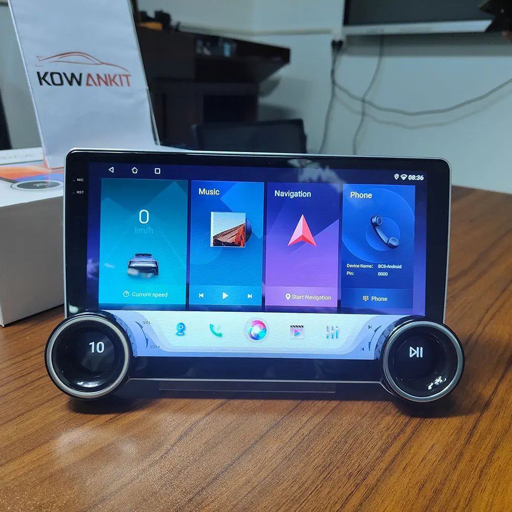 

G100 10,1-дюймовый автомобильный DVD-плеер с двойной ручкой IPS с сенсорным экраном Android 13, 4G, сеть 2din, автомобильное радио с рамкой