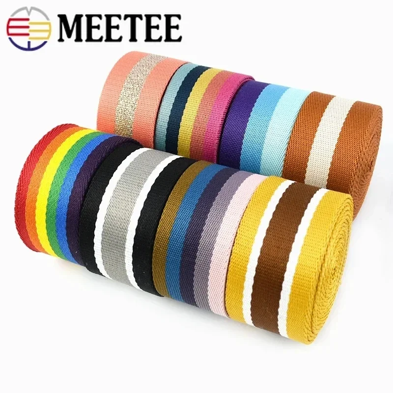 

2/4/10M Meetee 38mm Jacquard Nylon Webbing Ethnic Bag Strap Wallet Tape Clothes Decor Ribbon Bias Band DIY Sewing Accessories