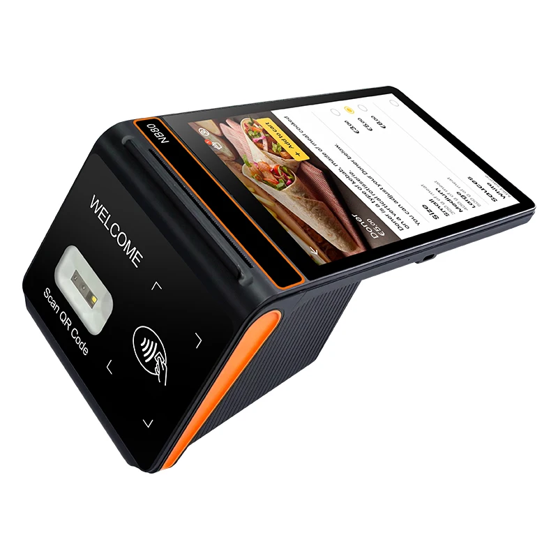 GMS google 8inch Android 13, Restaurant Small Tablet POS Terminal, Ordering All-in-one Machine, 80 Printer / NFC / Qr Code