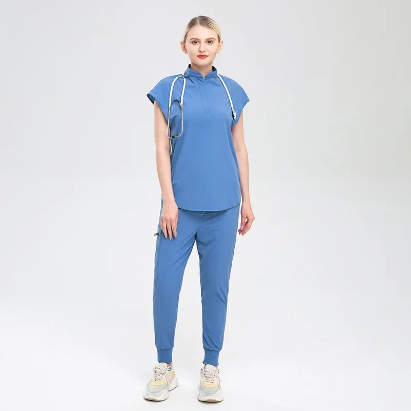 Pet Grooming Agency Uniform Beauty & Health Workwear Scrubs Tops+jogger Pants Sleeve Surgical T-Shirt Suit SPA Uniform