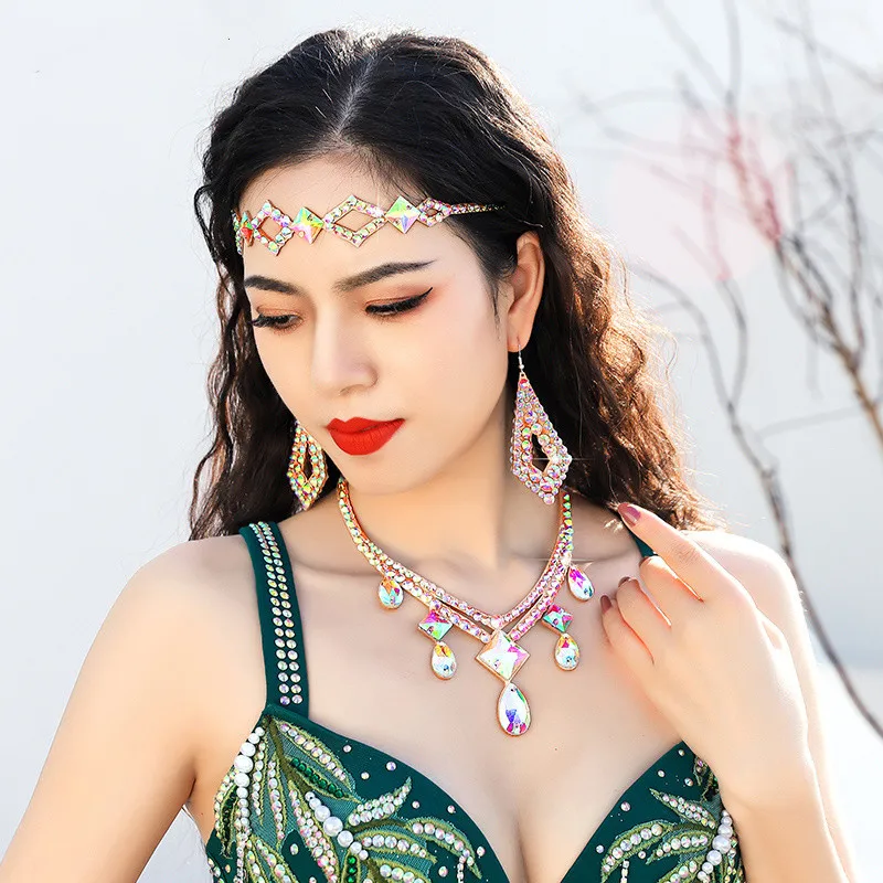 Donna Strass Fronte Testa Catena Fascia Boho Cristallo Lacrima Copricapo Gioielli per capelli Danza del ventre Matrimonio Prom Party Show