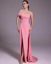 Customized Sizes Available Jersey Sheath Off-the-shoulder Long Dresses Prom Dresses Classic Exquisite Modern Style Pastrol  Chin