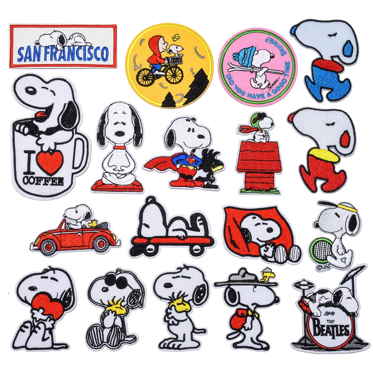 Snoopy ricamo Patch Kawaii cane Anime figura su vestiti adesivi per giacca Cartoon Decor pantaloni borsa abbigliamento Patch regalo