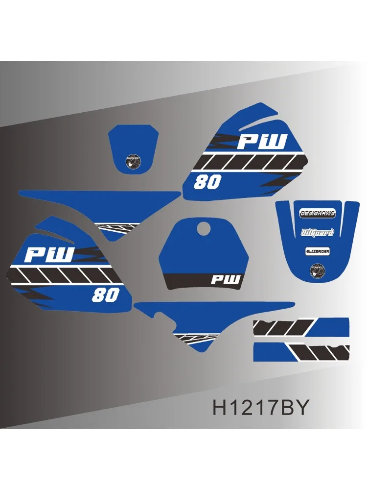 AliExpress NONE For YAMAHA PW 80 PW80 Graphics Decals Stickers Kit Full Bike Kit H1217BY