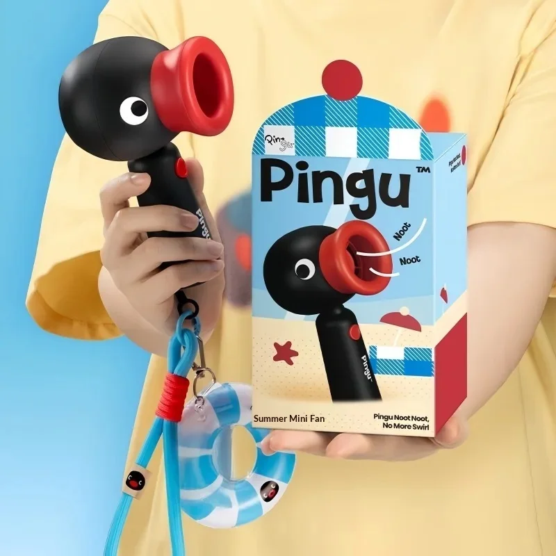 New Pingu Handheld Fan Chargeable 2000mah Rotatable Summer Fan Toys Desk Office Students Anime Peripheral Gifts Travel Summer view 3