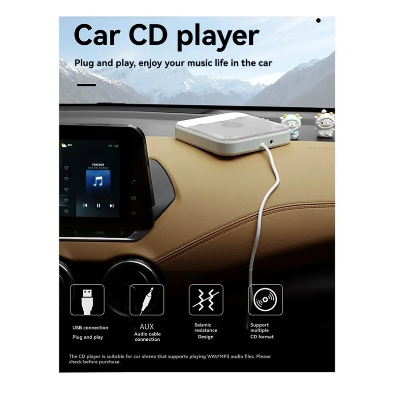 

USB Interface External Stereo Radio Dish Box Car CD Dish Box CD Player Universal Interior Parts Car Radio