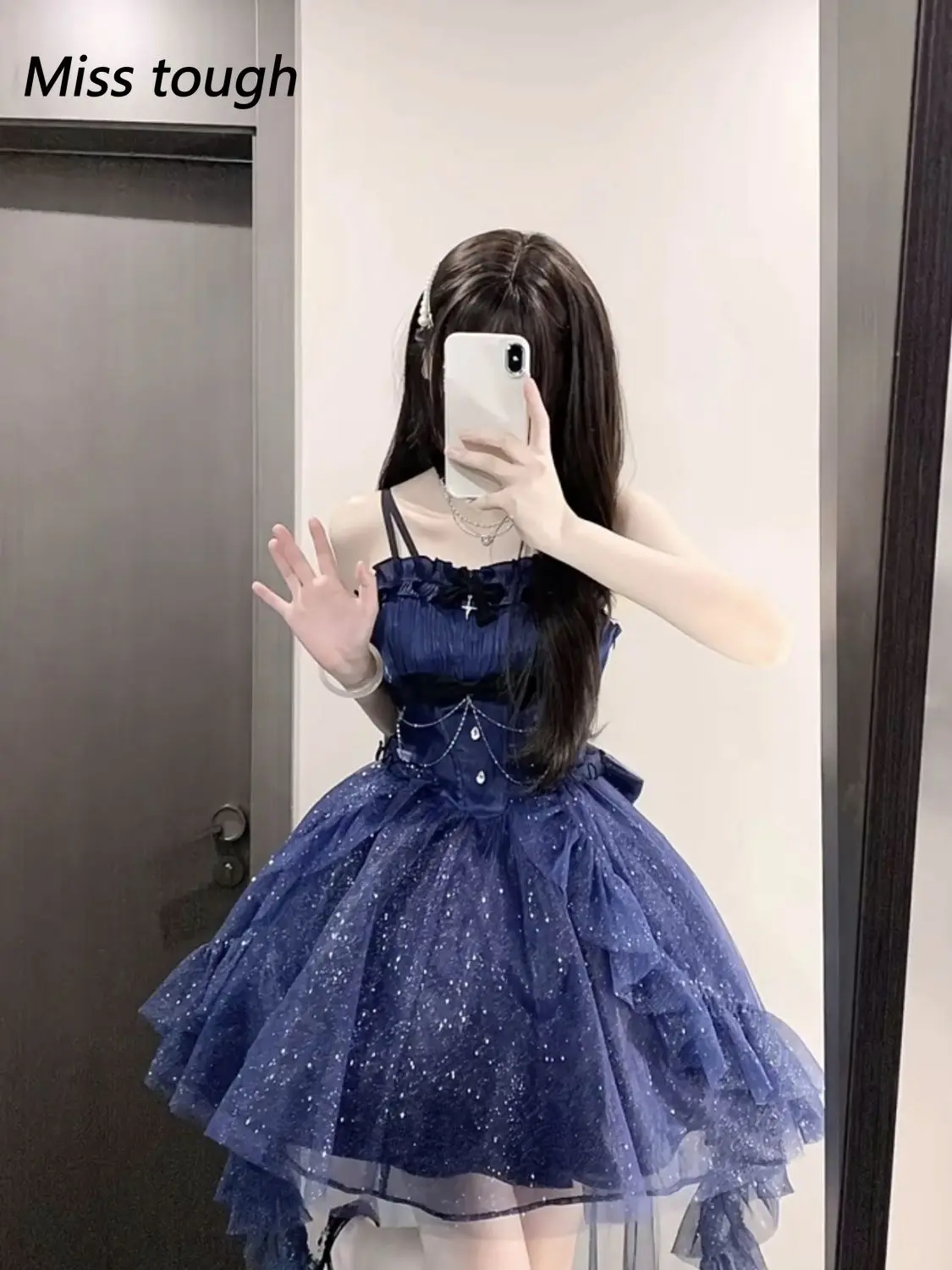Vintage Elegant Party Midi Dress Women Korean Style Denim Strapless Dress A-line Temperament Sexy Streetwear Designer Dress 2023