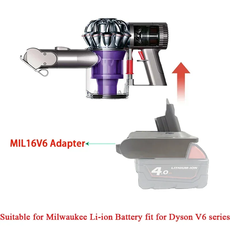 アダプターbps18v6 for dyson v6、mt18v6、mil18v6、dw20v6、エンボス18v6、makita、milwaukee、dewalt、エンボス、ブラックデッカーバッテリー