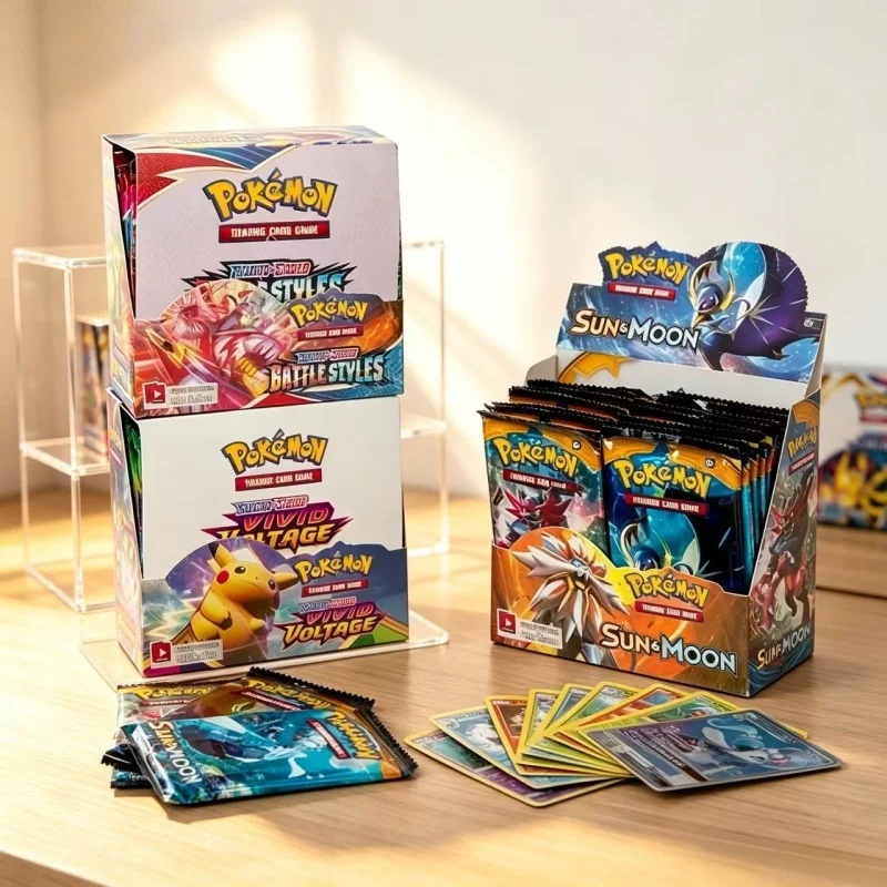 360Pcs Cards For Pokemon 151 Evolutions Fusion Shining Palean Surging Silver Card English Booster Battle Transaction Card Gifts