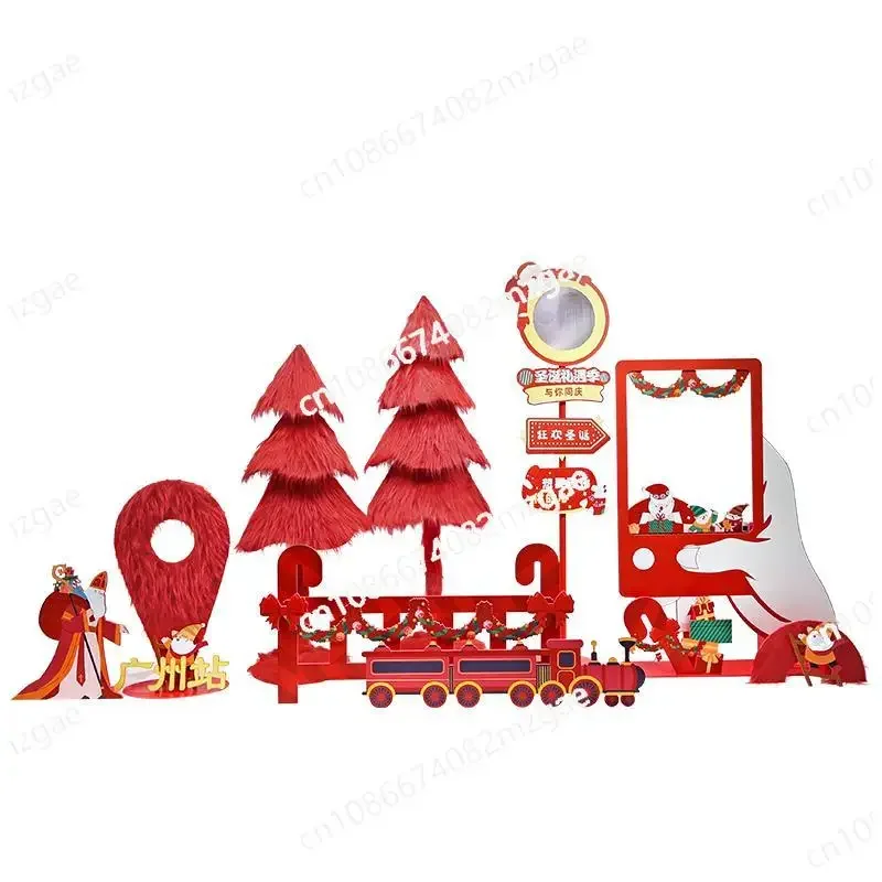 Christmas Beautiful Red Plush Christmas Tree Props, Shop Window Decoration DP Point Scene Arrangement