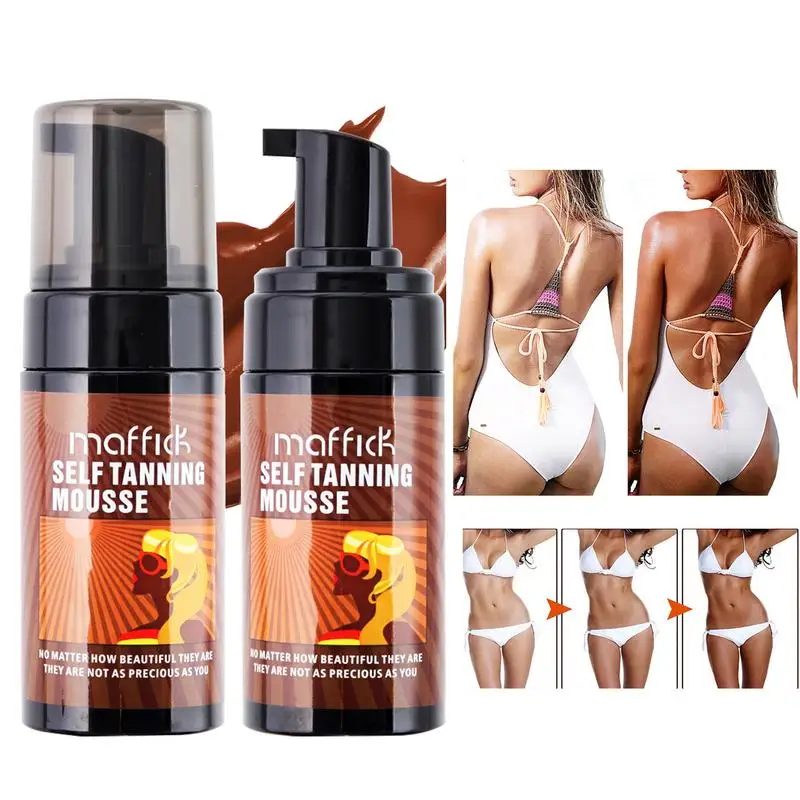 Tanning Mousse Foam Natural Tanner Mousse Waterproof Tanning Accelerator Cream Skin Coloring Blackening Cream Suntan cream