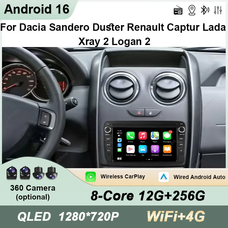 For Dacia Sandero Duster Renault Captur Lada Xray 2 Logan 2 Car Radio 8