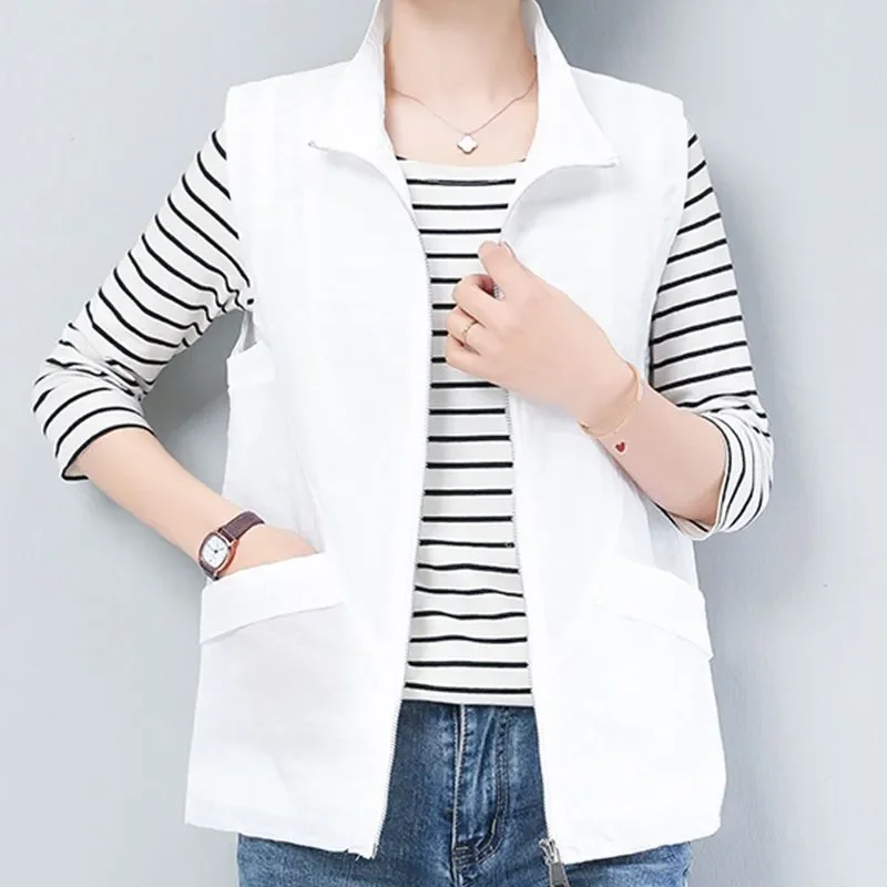 

Spring Autumn Versatile Thin Jacket Women's New Korean Style Jacket Casual Vest