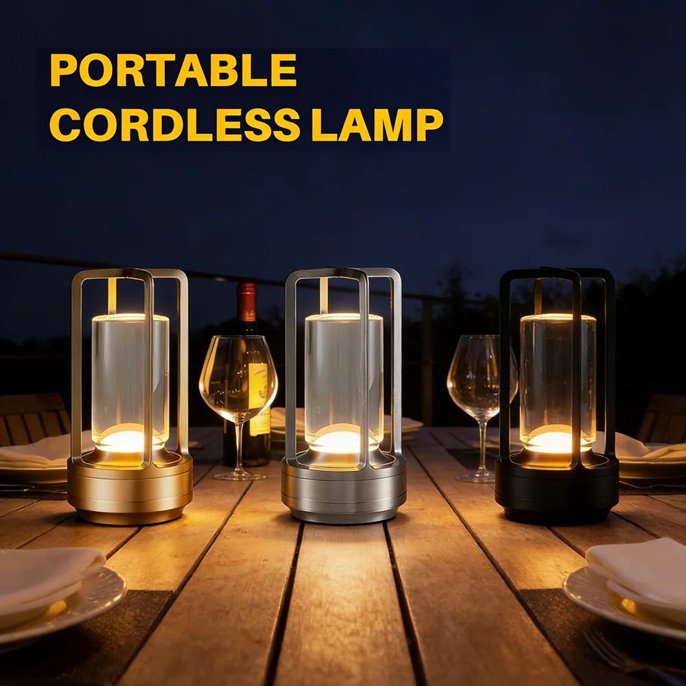 GGbingo Kabellose LED-Tischlampe Stimmungsvolle Schreibtischleuchte Outdoor-Camping-Atmosphärenbeleuchtung Café-Dekoration Nachtlichter – Detail 1