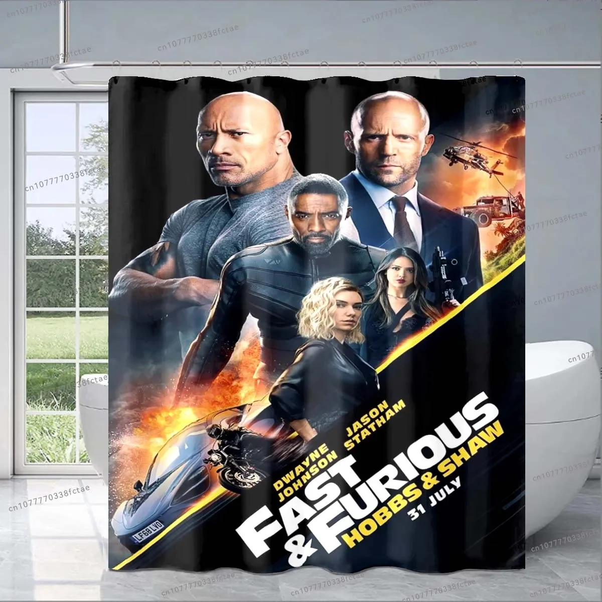 

Fast & Furious Printed Shower Curtain Classic Movie Shower Curtain Adult Children's Bathroom Decorative Fabric Curtain Gift