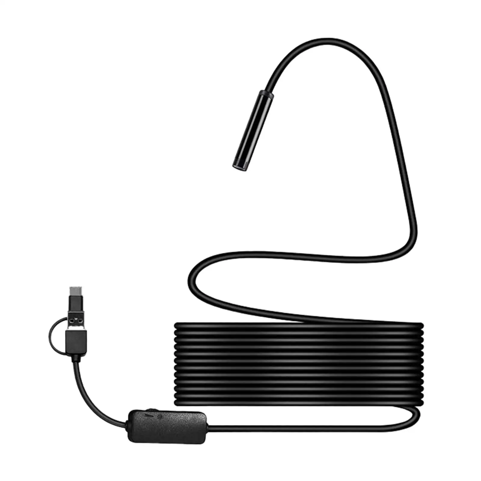 5.5mm Industrial Endoscope Camera IP67 Waterproof Snake Scope with 6 Leds and Hook Magnet for HVAC Engine Cylinder Check