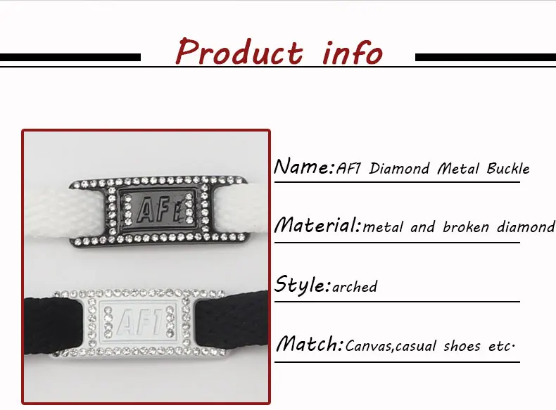 Diamant-Schuhdekorationen Schnürsenkel Metall-Schnallen-Charms Luxus-Strass-Schuhzubehör Metall-Schnürsenkelschloss Sneaker 1 Paar – Detail 14