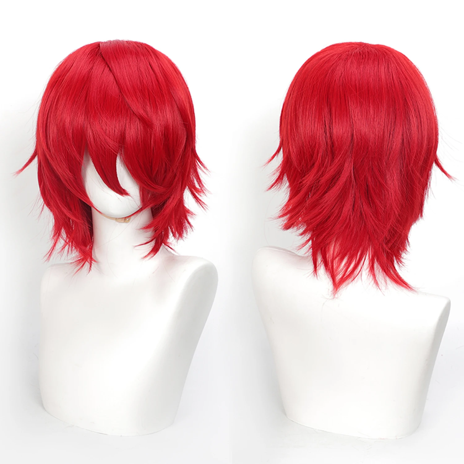 شعر مستعار اصطناعي قصير مموج مع الانفجارات الهوائية المقاومة للحرارة طول الكتف كرة لولبية 14 بوصة الباروكات للاستخدام اليومي للنساء #6