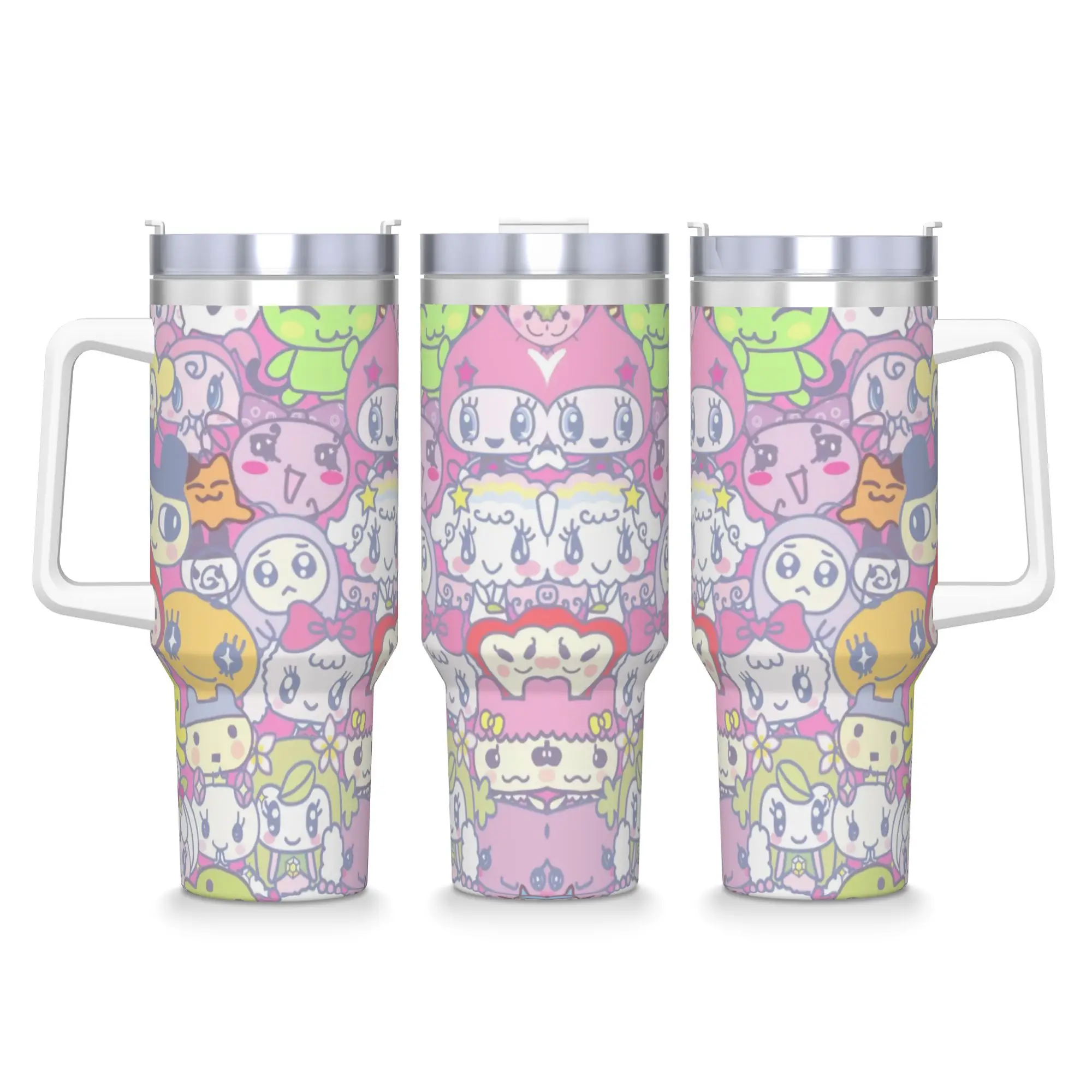 Tamagotchis Mametchi   Tumbler  Cold and Hot Water Bottle Leakproof Stainless Steel Thermal Cups Printed Driving Mugs Cup