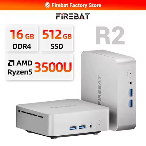 FIREBAT R2 Mini PC AMD Ryzen 5 3500U (Beats N150/N97) 16GB RAM 512GB SSD Desktop Mini Computers WIFI5 BT5.2 Dual 4k Display