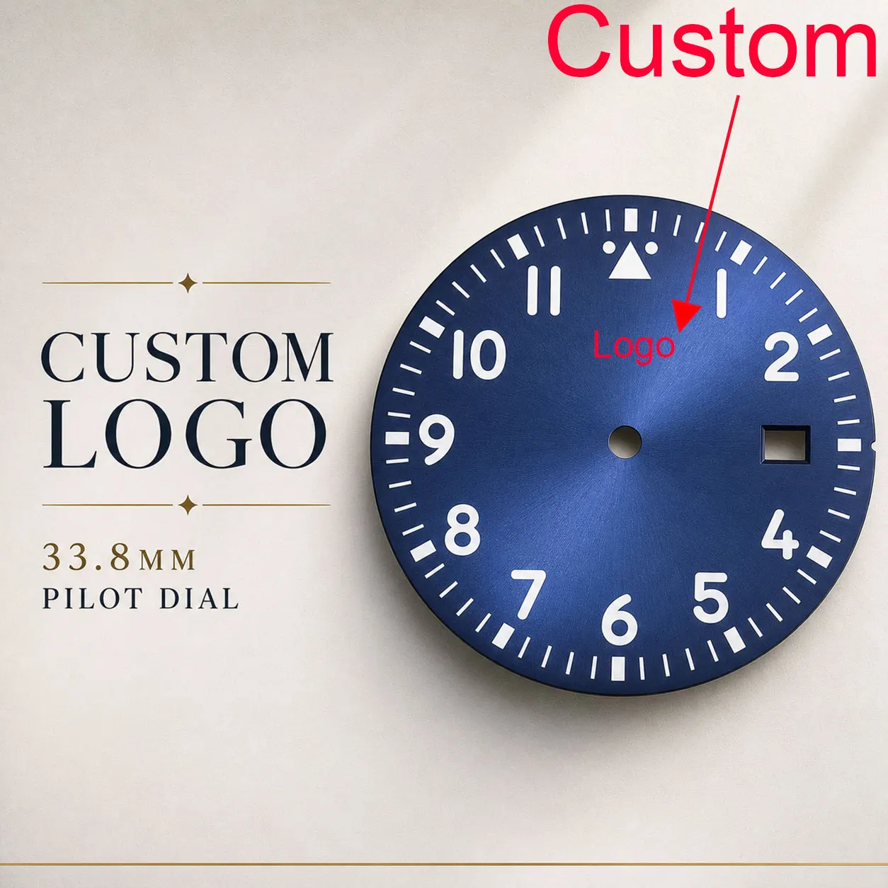 33.8mm blue and black dial, suitable for NH35 and NH36 automatic movement assembly with standard hands and customizable logo