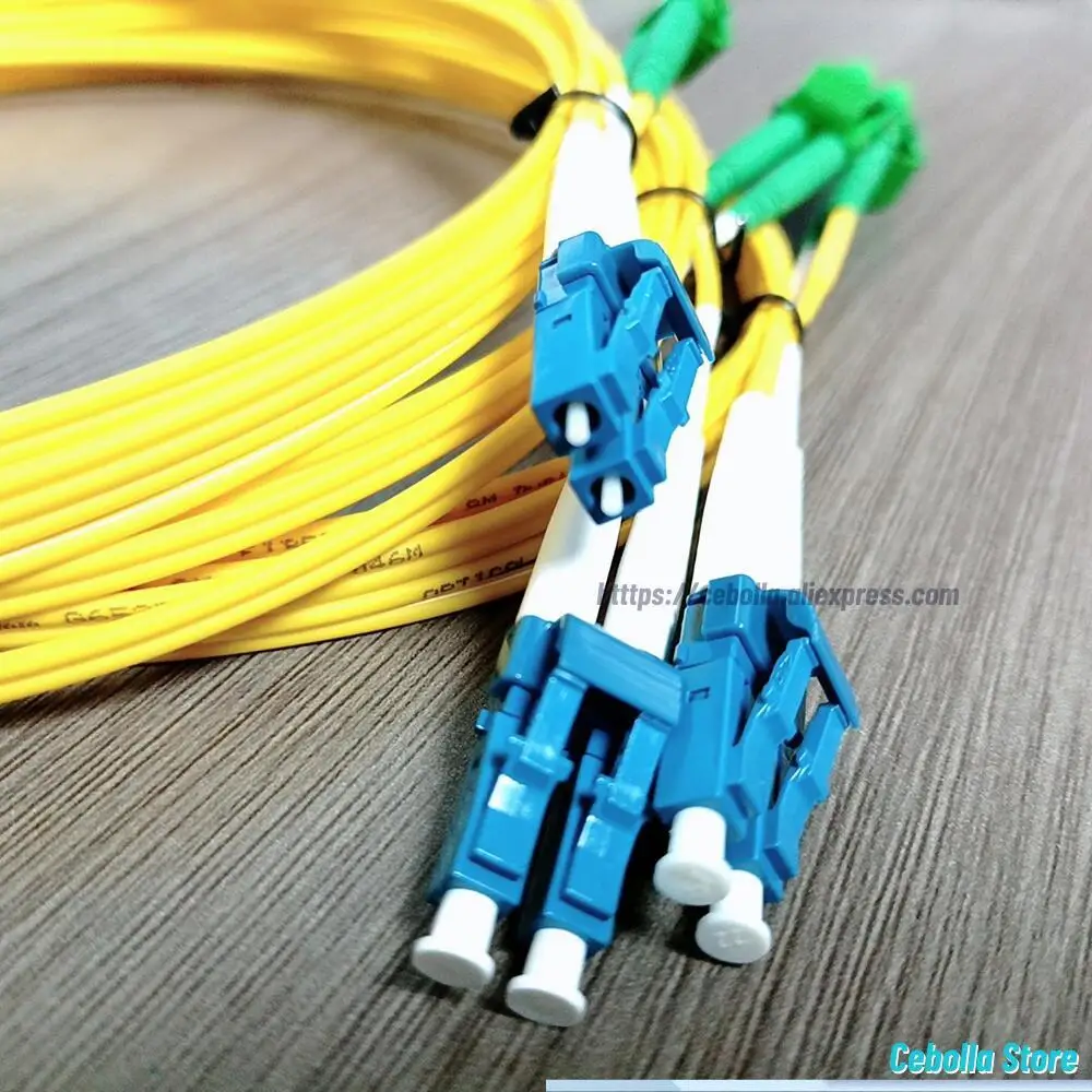 Fiber optical jumper LC/APC To LC/UPC 2M Single Mode Duplex Optical Fiber Patch Cord Cable Dual Core ,2.0/3.0Mm