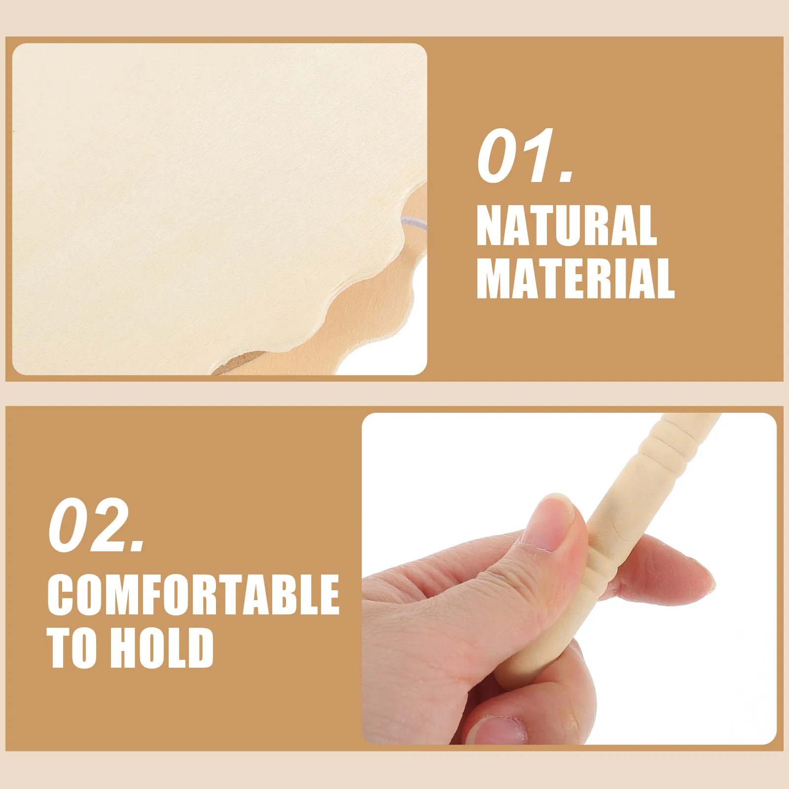 4Pcs Blank Wooden Rattle-Drum DIY Craft Set Light Safe Natural Wood for Children's Aesthetic Development Hand-Painting Decor