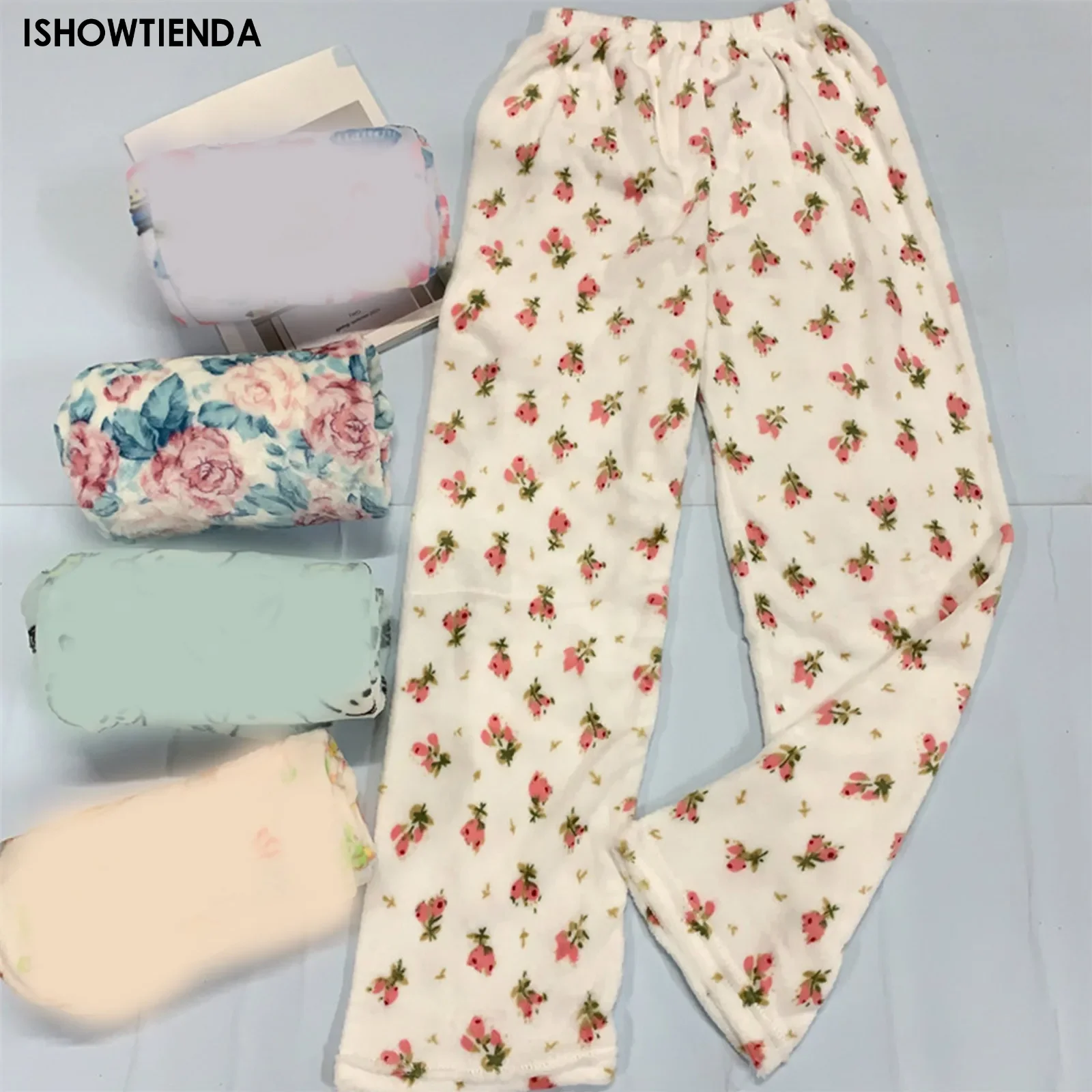 

Winter Warm Fannel Home Trousers Cartoon Print Pajama Pants For Women Girls Y2k Sweat Cute Homewear Casual Loose Sleepwear Teens