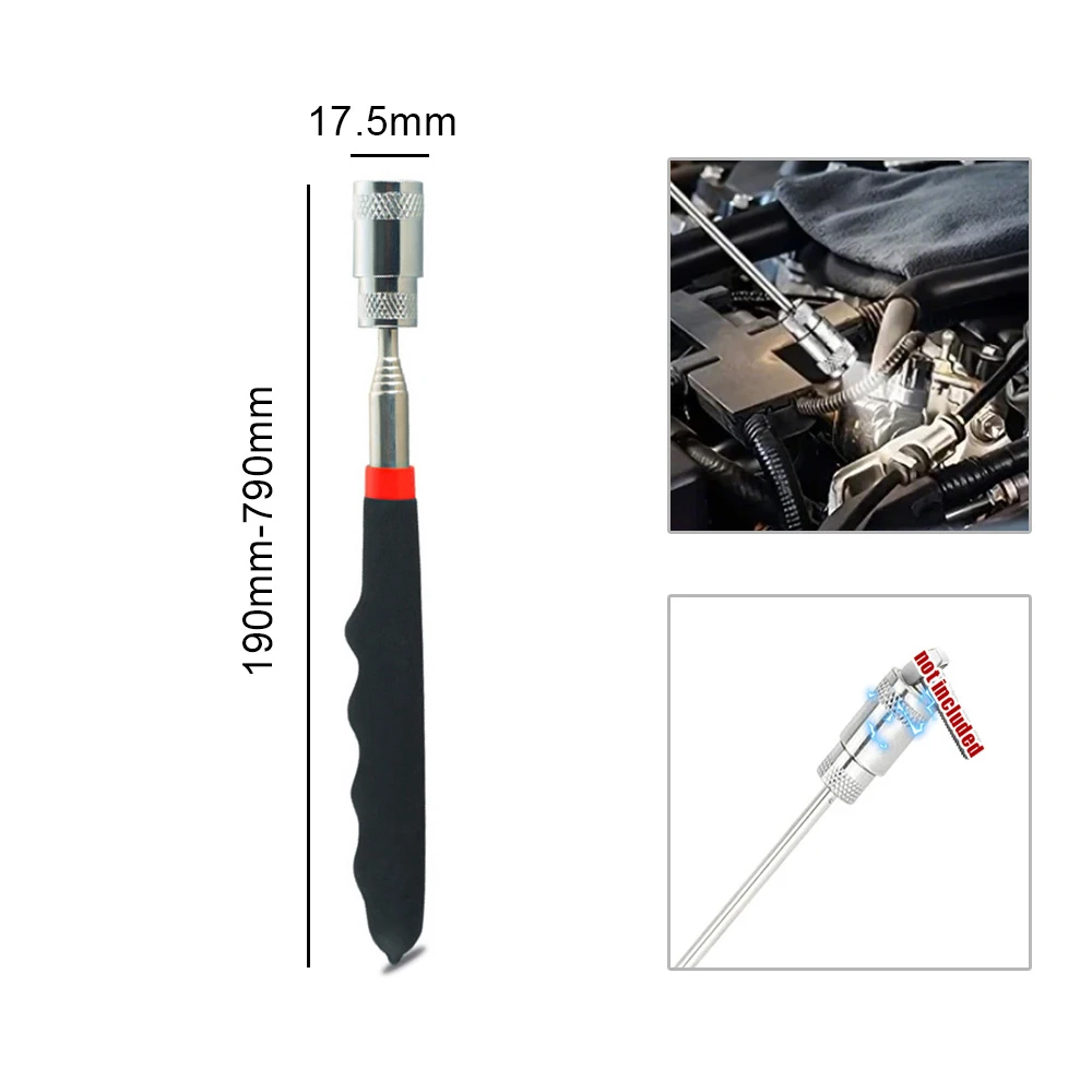 

1pc Car Inspection Hand Tool with LED Light Repair Strong Magnetic Pickup Rod Multifunctional Metal Screw Telescopic Suction Rod